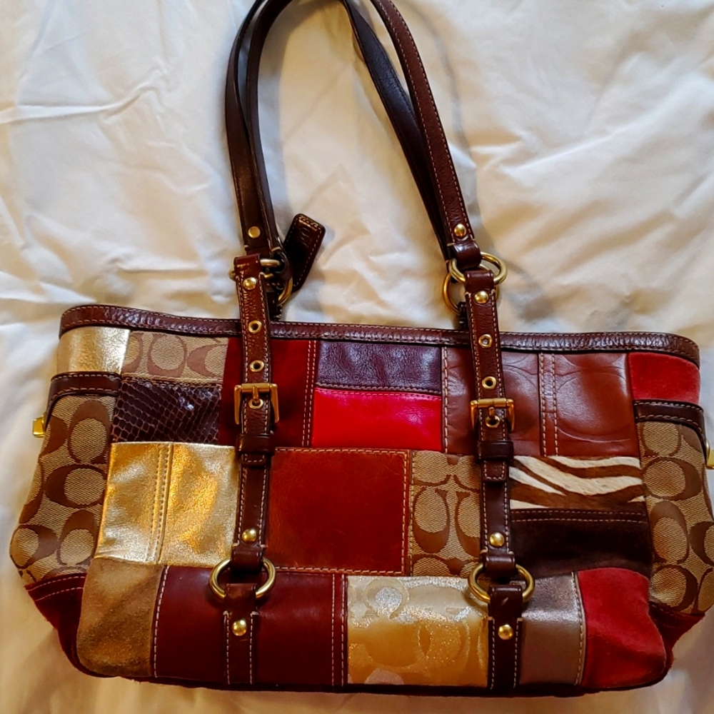 Coach multi-colored over shoulder bag/ purse